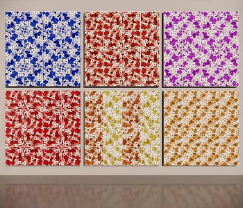Retro Tile Small Tile Seamless Ceramic Mosaic Classic Color Matching Hong Kong Style Retro Chinese Traditional Mosaic Pattern 3d model