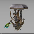 Mechanical Character With Biological Creature Elements And Crystal Top Decorative Structure
