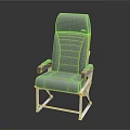 Gray Leisure Chair With Striped Backrest Yellow Accent Stripe And White Metal Frame