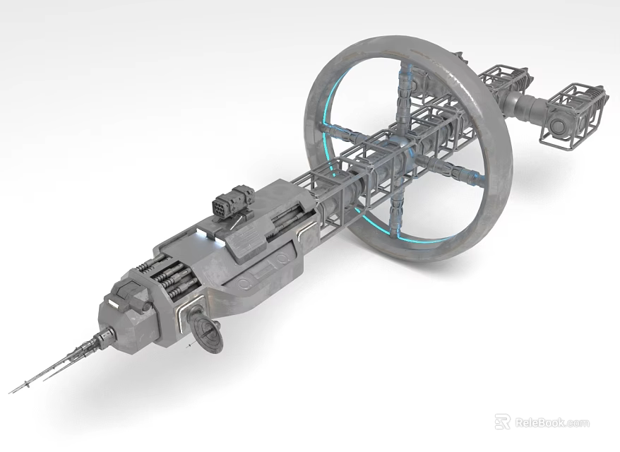 Advanced Spacecraft Design With Circular Structure Articulated Arms And Mechanical Components For Exploration 3d model 
