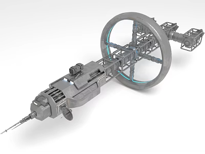 Advanced Spacecraft Design With Circular Structure Articulated Arms And Mechanical Components For Exploration 3d model
