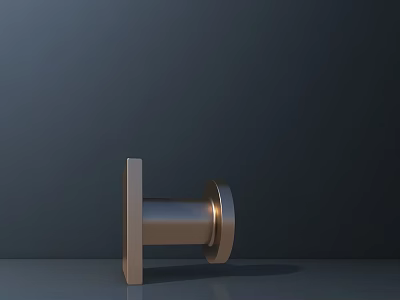 Golden Modern Faucet With Sleek Metallic Finish On Dark Background 3d model