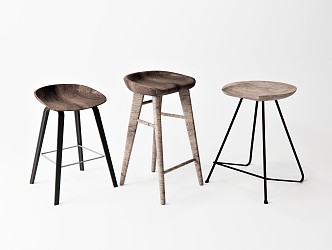 Nordic Bar Stool Bar Chair Bar Stool High Stool Low Stool 3d model