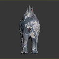 Fantasy Character Design Of Blue And White Textured Creature With Spiked Head And Sharp Teeth