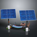 Solar Panels For Home Daily Electrical Appliances With Energy Storage And Outdoor Leisure Setup