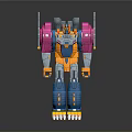 Colorful Robot Character With Beast Inspired Claw Feet And Vibrant Armor Design