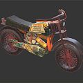 Modern Motorcycle Cartoon Motorcycle 3d model