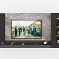 Modern TV Background Wall Design With Marble Panel Side Cabinets And Decorative Shelf 3d model