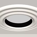 Modern Light Toned Ceiling Design With Circular Light And Wavy Patterns