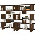 Modern Shelf Bookshelf Accessories Ornaments Books 3d model