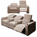 Modern Ergonomic Massage Chair With Reclining Function And Beige Upholstery Design