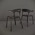 Modern Leisure Chair Design With Curved Armrests Black Sleek Structure And Stable Legs