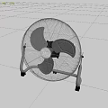 Pedestal Air Cooler Fan with White Stand Black Blades Wire Mesh Cover on Marble Floor