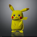 Yellow Pikachu Character With Brown Ear Tips Red Cheeks And Standing Pose