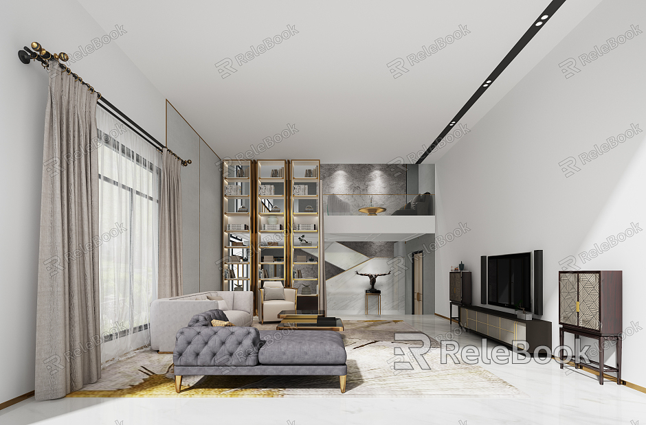 Modern Duplex Living Room Villa Living Room model