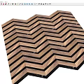 Herringbone Wooden Floor Design With Brown Black And Silver Stripe Pattern 3d model