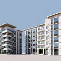 Modern Residential Building Exterior Design With Balconies Glass Windows And White Facade