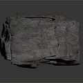 3D Cracked Rock Structure With Large Crack And Railing On Top
