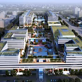 Modern Industrial Factory Complex With Multiple Buildings Green Roofs And Central Landscape Area