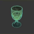 Intricate Sculpture Carving Red Cup With Transparent Base And Decorative Design