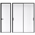 Modern Sliding Doors With White Panels And Black Frames For Interior Use 3d model