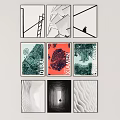Nine Diverse Art Prints With City Maps Abstract Designs And Silhouette Elements