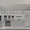 Modern Kitchen Interior With Gray Cabinets Appliances Countertop And Lighting Strips 3d model