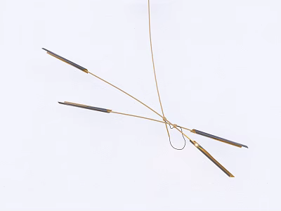 Modern Minimalist Chandelier with Thin Metal Rods and Dark End Accents 3d model