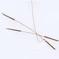 Modern Minimalist Chandelier with Thin Metal Rods and Dark End Accents