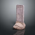 Ancient Style Stone Stele With Tortoise Base And Carved Top Details