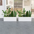 Modern Garden Planter Box With Various Green Plants And Customizable Logo Design