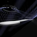 Modern Stage Design With Circular Structure And Illuminated Spotlights Lighting Effects On Black Background 3d model