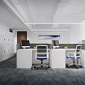 Modern Conference Room Interior With Company Logo And White Marble Wall