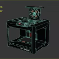 Modern printer three-axis printer CNC printer machining center CNC system 3d model