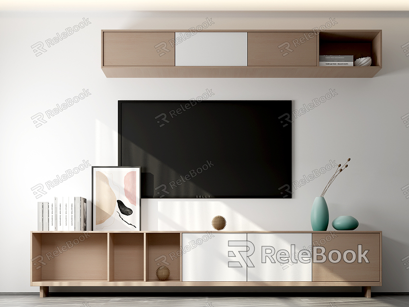 Nordic TV Cabinet Wood Grain TV Cabinet model