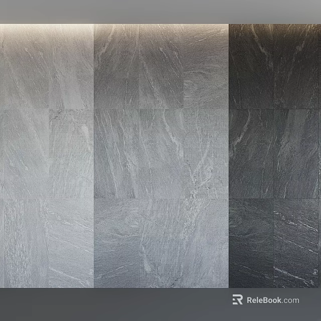 Gray Stone Components With Natural Texture For Modern Wall And Flooring Decor 3d model