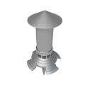 Gray Outdoor Cylindrical Structure With Dome Top And Spiked Layered Base