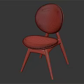 Modern Minimalist Leisure Chair With Round Backrest Light Beige Fabric And Wooden Frame