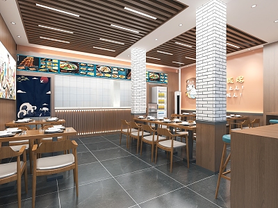 modern rice noodle shop 3d model