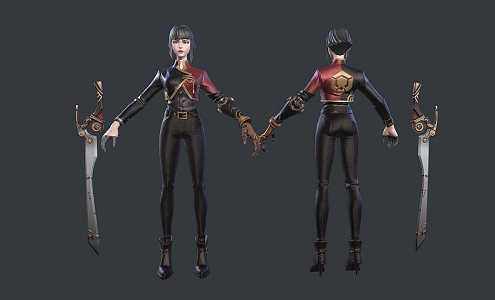 Female Swordsman Assassin 3d model