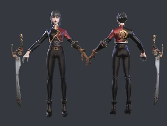 Female Swordsman Assassin 3d model