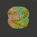 Yellow Woven Household Item with Spherical Design and Decorative Balls