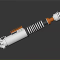 3D Rendered Mechanical Component With Silver Orange Black Coiled Spring Structure