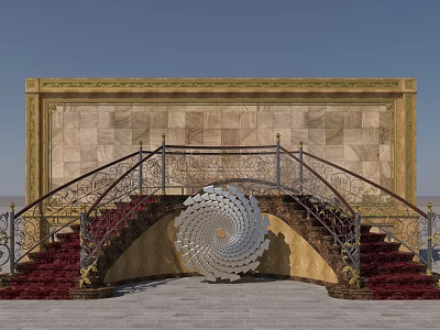 Retro Steps Photo Area 3d model