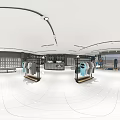 Modern Retail Store Interior With Display Racks Product Shelves And Lighting