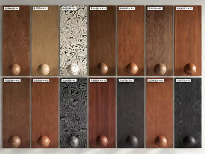 Various Wooden Wall Panels With Different Colors Textures And Patterns 3d model