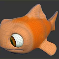 Orange Cartoon Aquatic Animal Fish With Big Eyes And Toy Design