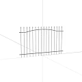 Black Iron Outdoor Decorative Fence With Pointed Tops And Curved Design