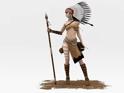 Modern Game Character Woman 3d model