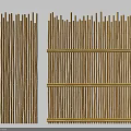 Simple Natural Bamboo Fence Design With Vertical Slats And Horizontal Supports